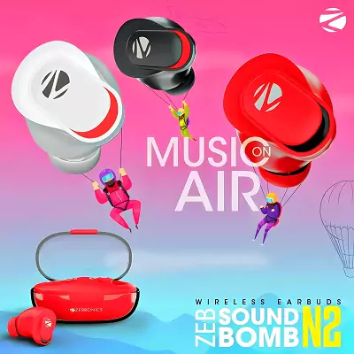 zopic-zebronics-earbuds-zeb-sound-bomb-n2-black-white-red-color-best-price-top-earbuds-banner earphones