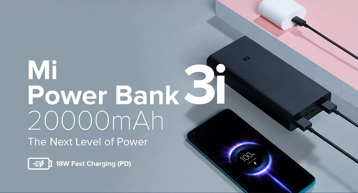 zopic MI Power Bank 3i 20000mAh Lithium black color Polymer 18W Fast Power Delivery Charging | Input- Type C | Micro USB| Triple Output