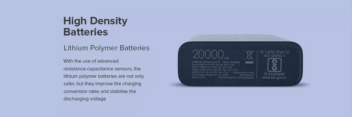zopic MI Power Bank 3i 20000mAh Lithium black color Polymer 18W Fast Power Delivery Charging | Input- Type C | Micro USB| Triple Output