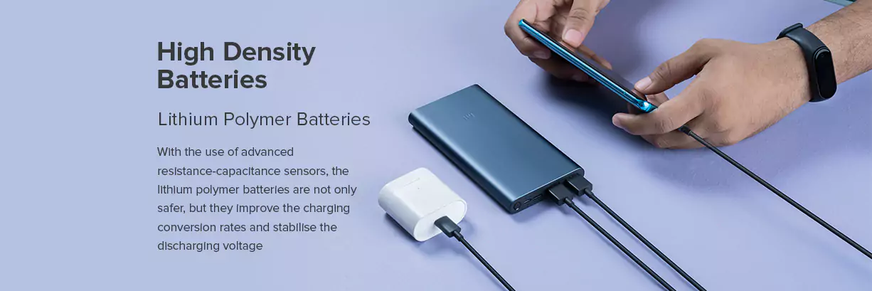 zopic Mi 10000mAH 3i Powerbank 18W Fast Charging Li-Polymer, Micro-USB and Type C Input Port, Power Bank 3i with