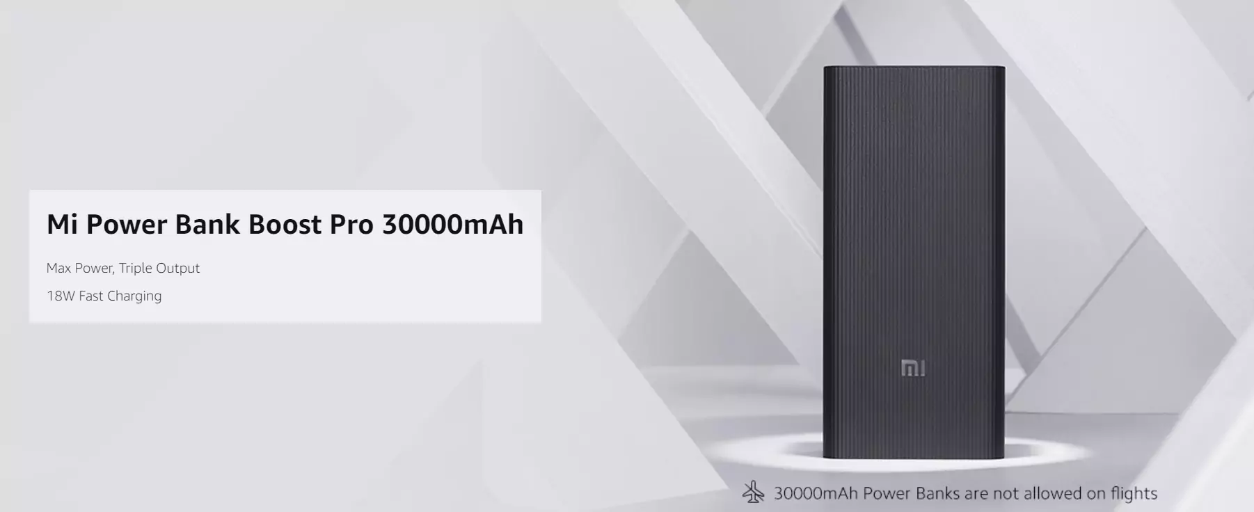 zopic Mi Powerbank Boost Pro 30000mAh with black color 18W Fast Charging | Power Delivery 3.0 | 24W Fast Recharging | Triple Output Port | Dual Input with Type C |16 Layer Protection (Black)