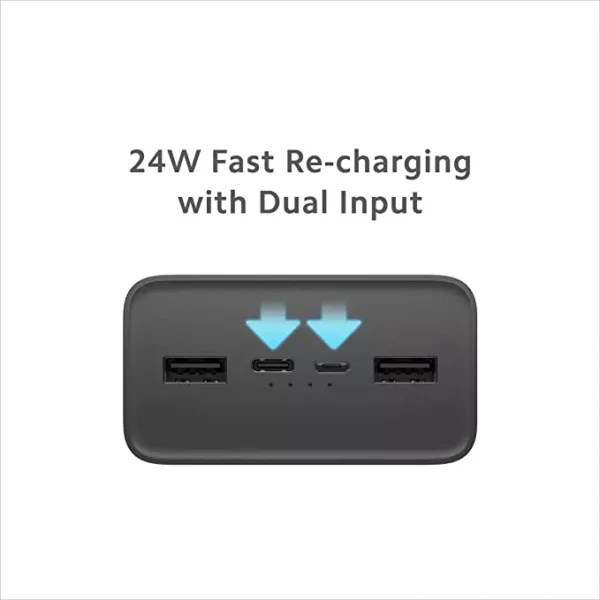 zopic Mi Powerbank Boost Pro 30000mAh with black color 18W Fast Charging | Power Delivery 3.0 | 24W Fast Recharging | Triple Output Port | Dual Input with Type C |16 Layer Protection (Black)