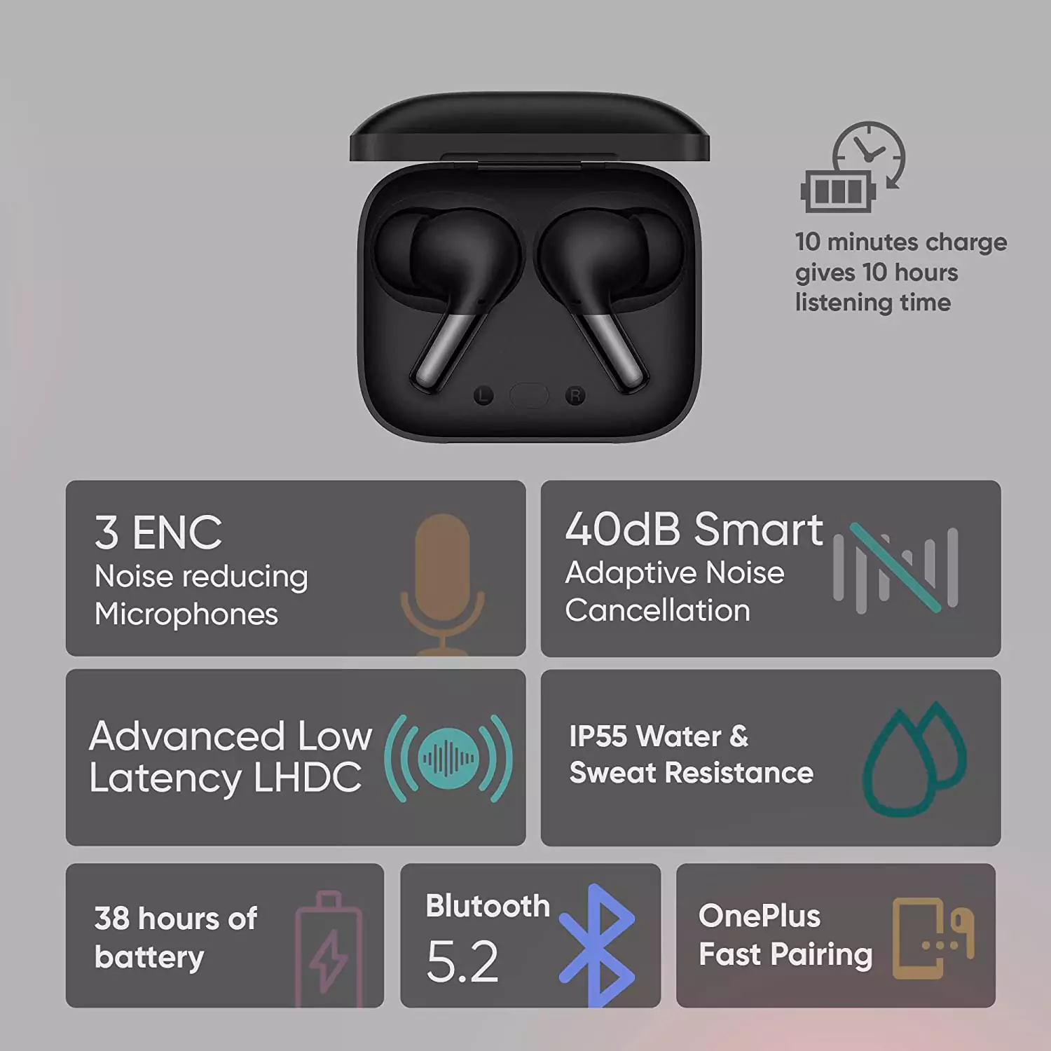 zopic OnePlus Buds Pro Earbuds Bluetooth Truly Wireless in Ear with mic, Smart Adaptive Noise Cancellation, 10 Minutes Warp Charge, Upto 38 Hours Battery, Zen Mode, Bluetooth 5.2v