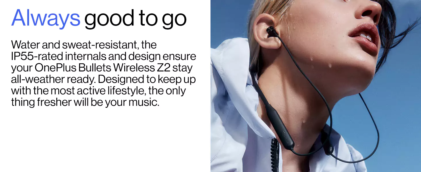 zopic OnePlus Bullets Z2 Neckband Bluetooth Wireless in Ear Earphones with Mic, Bombastic Bass - 12.4 Mm Drivers, 10 Mins Charge - 20 Hrs Music, 30 Hrs Battery Life