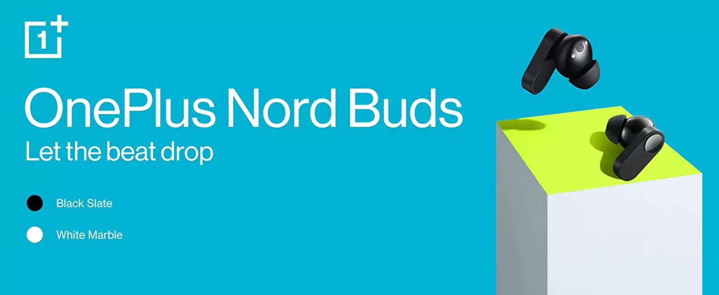 OnePlus Nord Buds Earbuds True Wireless in Ear with Mic, 12.4mm Titanium Drivers, Playback:Up to 30hr case, 4-Mic Design + AI Noise Cancellation, IP55 Rating, Fast Charging