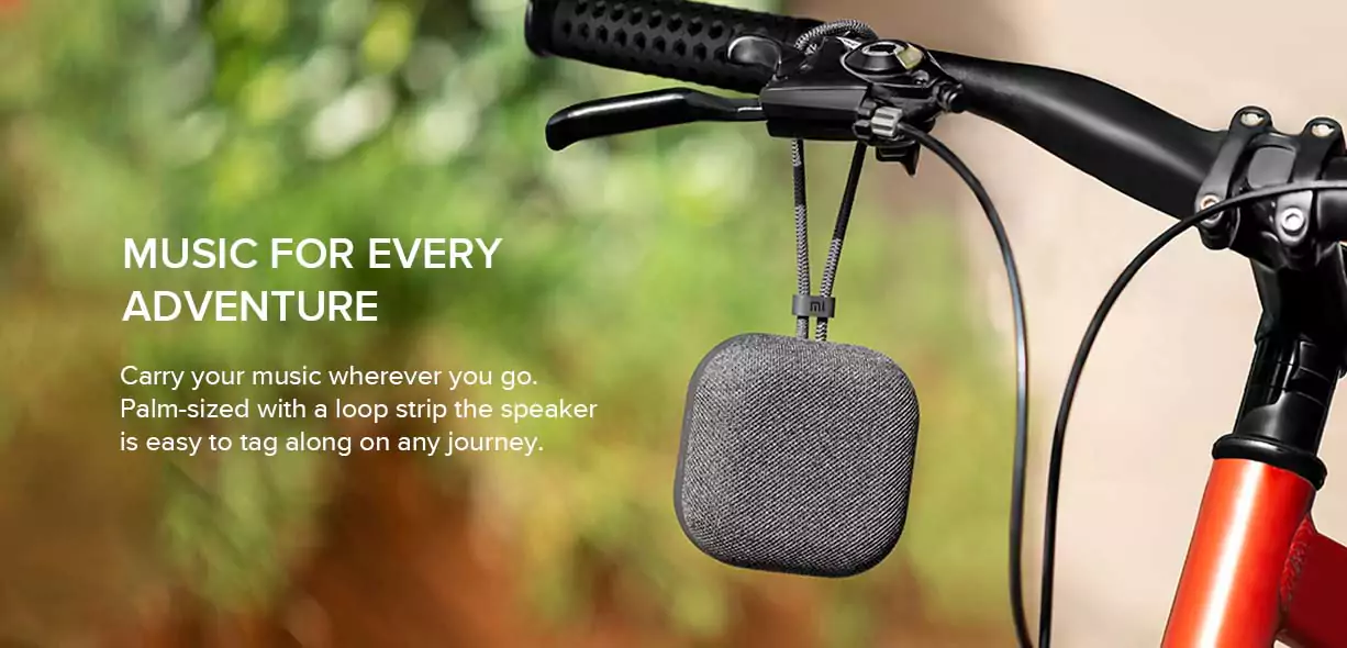zopic black color MI Outdoor Bluetooth Speaker (5W) Up to 20 Hours Battery Life, Dynamic Sound Effect, Bluetooth 5.0, IPX5 Splash Proof, Compact & Premium Mesh Design