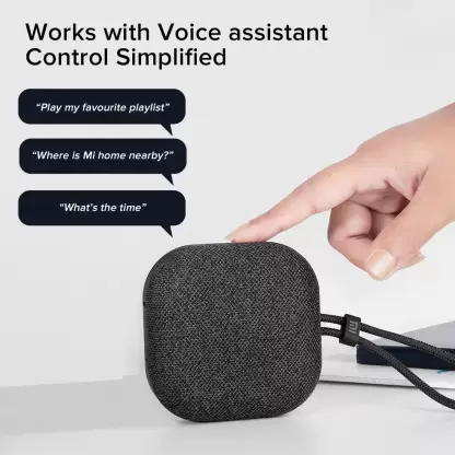 zopic black color MI Outdoor Bluetooth Speaker (5W) Up to 20 Hours Battery Life, Dynamic Sound Effect, Bluetooth 5.0, IPX5 Splash Proof, Compact & Premium Mesh Design