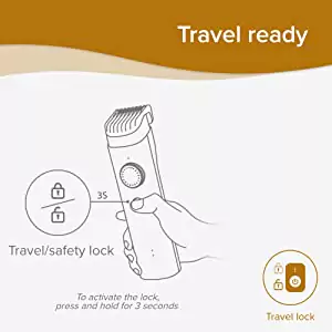 zopic Mi Beard Trimmer black color 90 mins runtime, for men, full body Waterproof IPX7, Fast Charging, 40 length settings, cordless+ corded dual use, charging indicator, Travel lock, Black Color