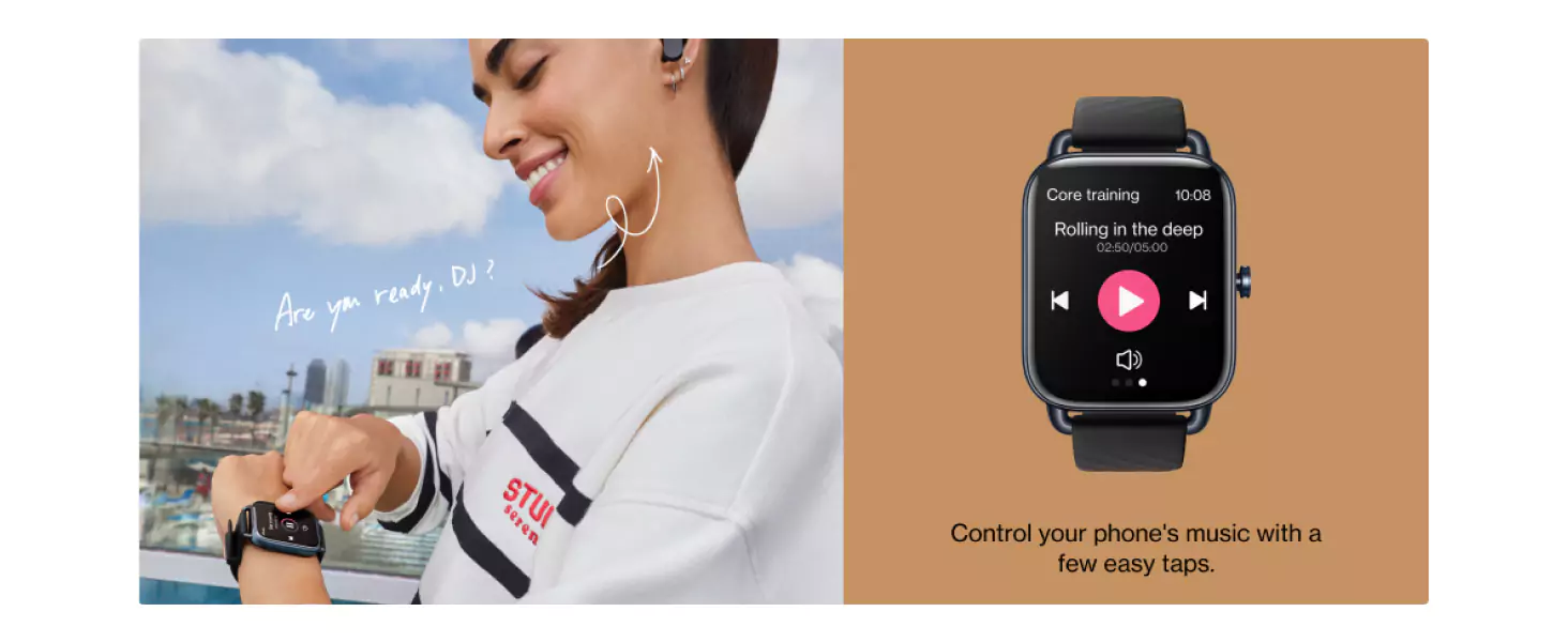 zopic OnePlus Nord Smartwatch black color with 1.78” AMOLED Display, 60 Hz Refresh Rate, 105 Fitness Modes, 10 Days Battery, SPO2, Heart Rate, Stress Monitor, Women Health Tracker & Multiple Watch Face