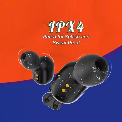 zopic Redmi Earbuds 2C Truly Wireless in black color Ear Earbuds with Mic, Bluetooth 5.0, Up to 12 Hours Playback, IPX4 Splash & Sweat Proof, Light Weight, Touch Control & Supports Voice Assistance