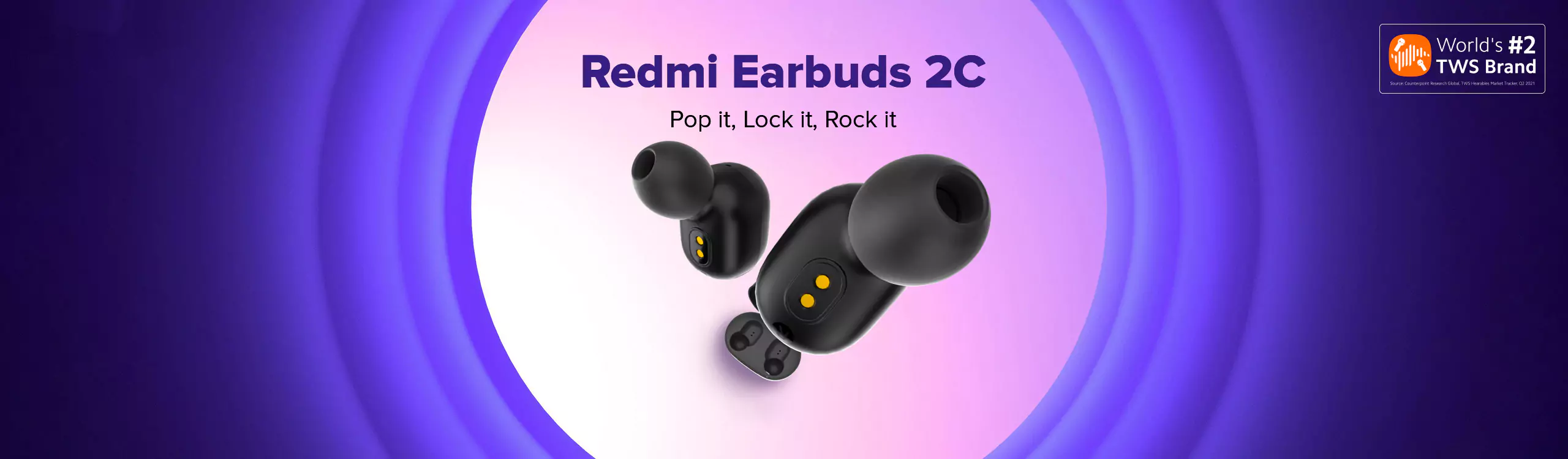 zopic Redmi Earbuds 2C Truly Wireless in black color Ear Earbuds with Mic, Bluetooth 5.0, Up to 12 Hours Playback, IPX4 Splash & Sweat Proof, Light Weight, Touch Control & Supports Voice Assistance