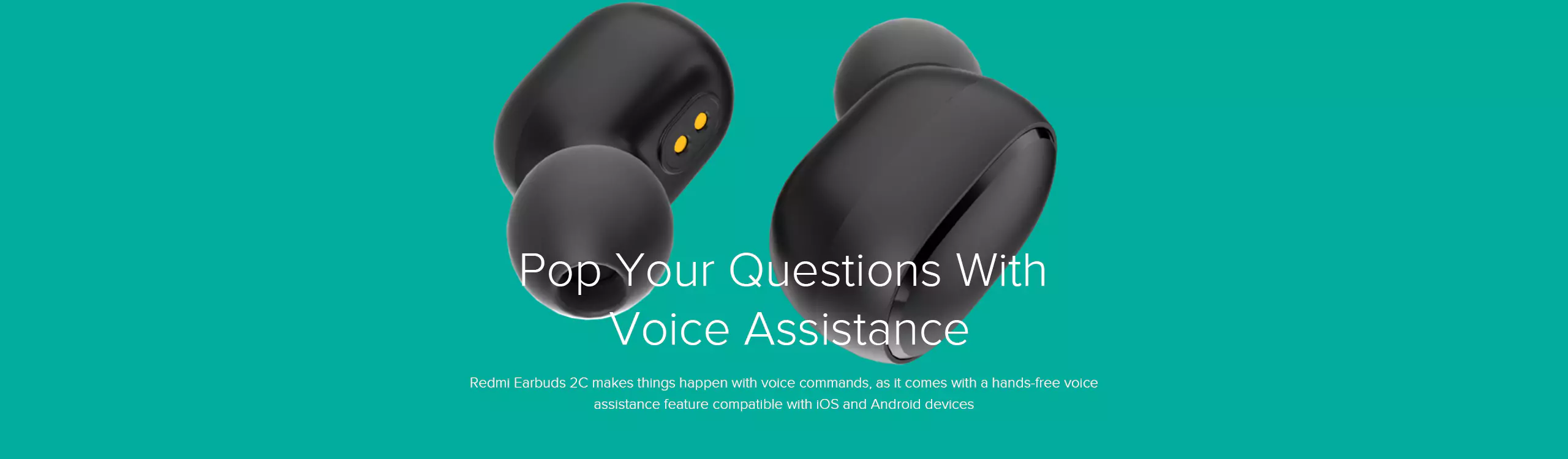 zopic Redmi Earbuds 2C Truly Wireless in black color Ear Earbuds with Mic, Bluetooth 5.0, Up to 12 Hours Playback, IPX4 Splash & Sweat Proof, Light Weight, Touch Control & Supports Voice Assistance