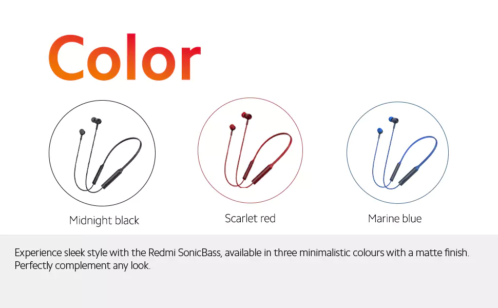 zopic Redmi SonicBass Neckband Wireless in Ear Earphones with Mic Noise Cancellation, IPX4 Splash & Sweat Proof, Multi-Point Dual Pairing, Light-Weight Neckband, Bluetooth 5.0 & Up to 12 hrs of Playback Time