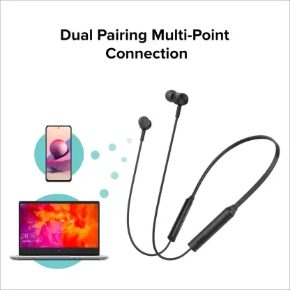 zopic Redmi SonicBass Neckband Wireless in Ear Earphones with Mic Noise Cancellation, IPX4 Splash & Sweat Proof, Multi-Point Dual Pairing, Light-Weight Neckband, Bluetooth 5.0 & Up to 12 hrs of Playback Time