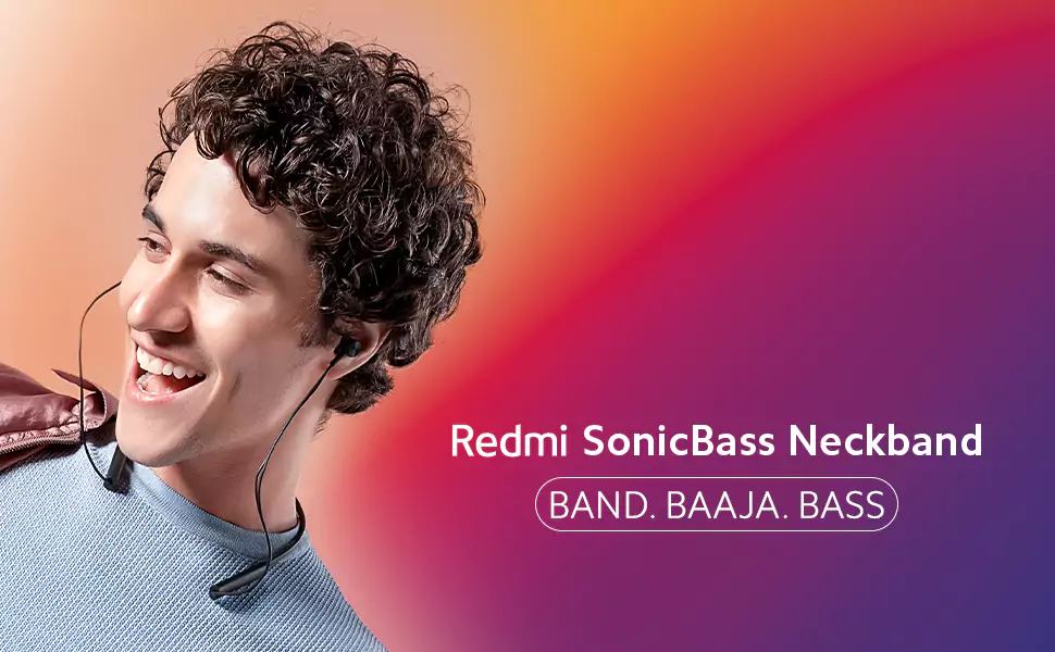 zopic Redmi SonicBass Neckband Wireless in Ear Earphones with Mic Noise Cancellation, IPX4 Splash & Sweat Proof, Multi-Point Dual Pairing, Light-Weight Neckband, Bluetooth 5.0 & Up to 12 hrs of Playback Time