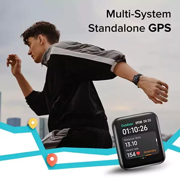 zopic Redmi Watch 2 Lite smartwatch black color - 3.94 cm Large HD Edge Display, Multi-System Standalone GPS, Continuous SpO2, Stress & Sleep Monitoring, 24x7 HR, 5ATM, 120+ Watch Faces, 100+ Sports Modes, Women's Health