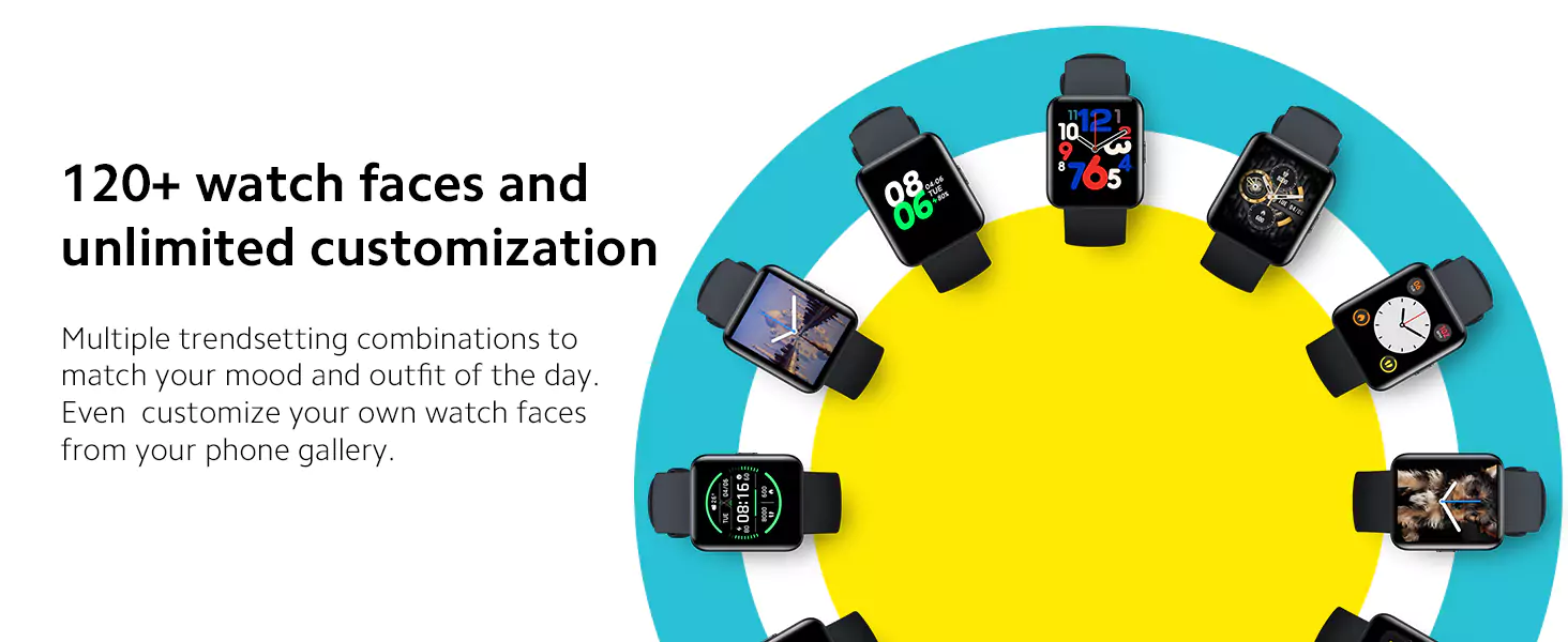 zopic Redmi Watch 2 Lite smartwatch black color - 3.94 cm Large HD Edge Display, Multi-System Standalone GPS, Continuous SpO2, Stress & Sleep Monitoring, 24x7 HR, 5ATM, 120+ Watch Faces, 100+ Sports Modes, Women's Health