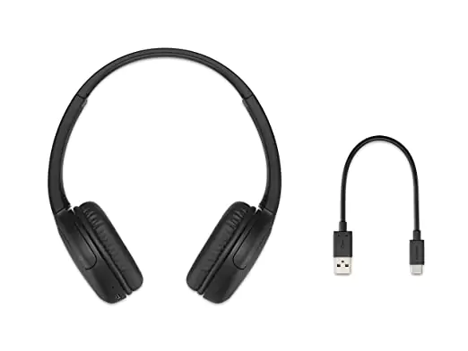 zopic Sony WH-CH510 Headphone Bluetooth Wireless On Ear 35 hours of battery, Compact and lightweight, swivel ear cups allow easy portability, Easy hands-free calling and voice assistant commands with microphone