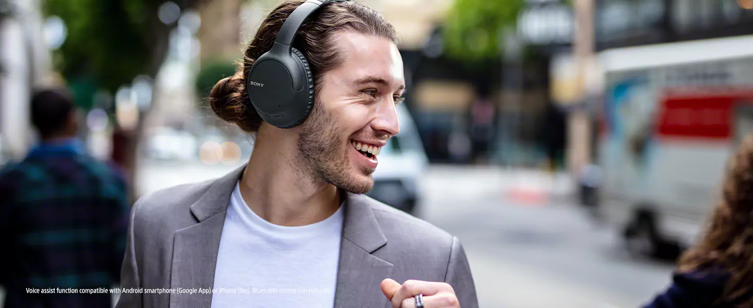 zopic Sony WH-CH710N Headphones Active Noise Cancelling Wireless Bluetooth Over The Ear Headset with Mic for Phone-Call, 35Hrs Battery Life, Aux, Quick Charge and Google Assistant Support for Mobiles