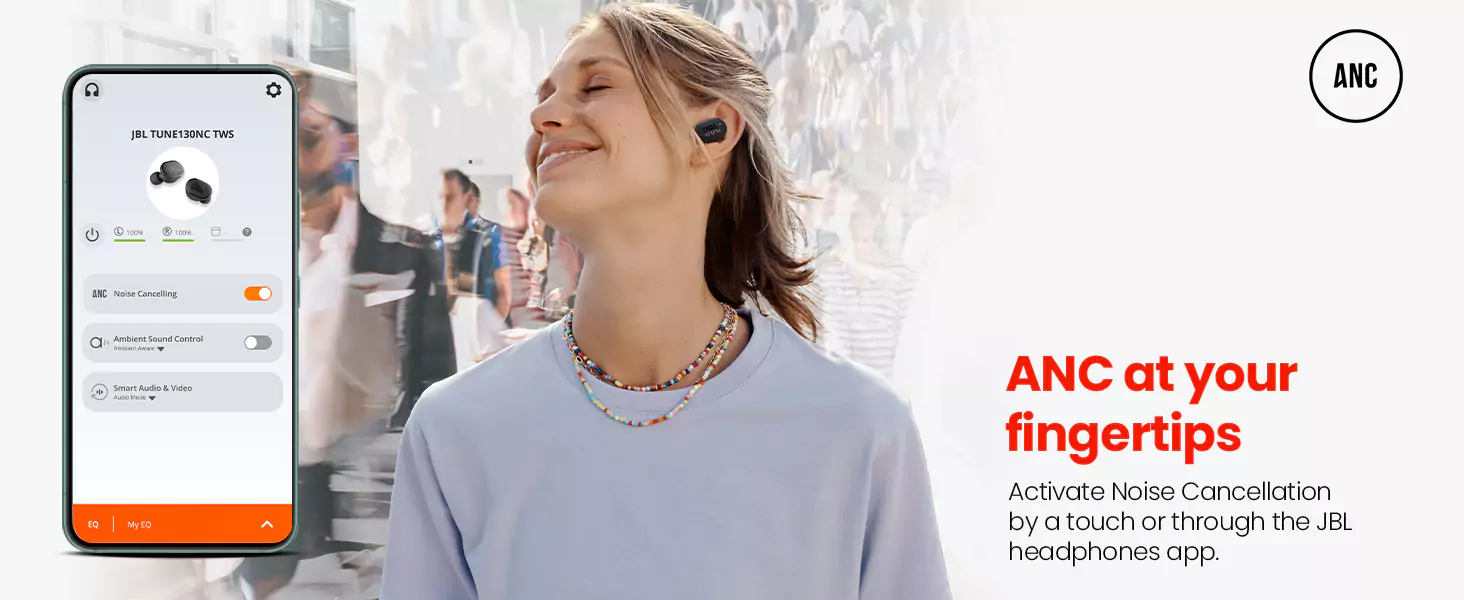 zopic JBL Tune 130NC Earbuds TWS, Active Noise Cancellation Earbuds Upto 40dB, APP - Adjust EQ for Extra Bass, Massive 40Hrs Playtime, Legendary Sound, 4 Mics for Clear Calls, Bluetooth 5.2