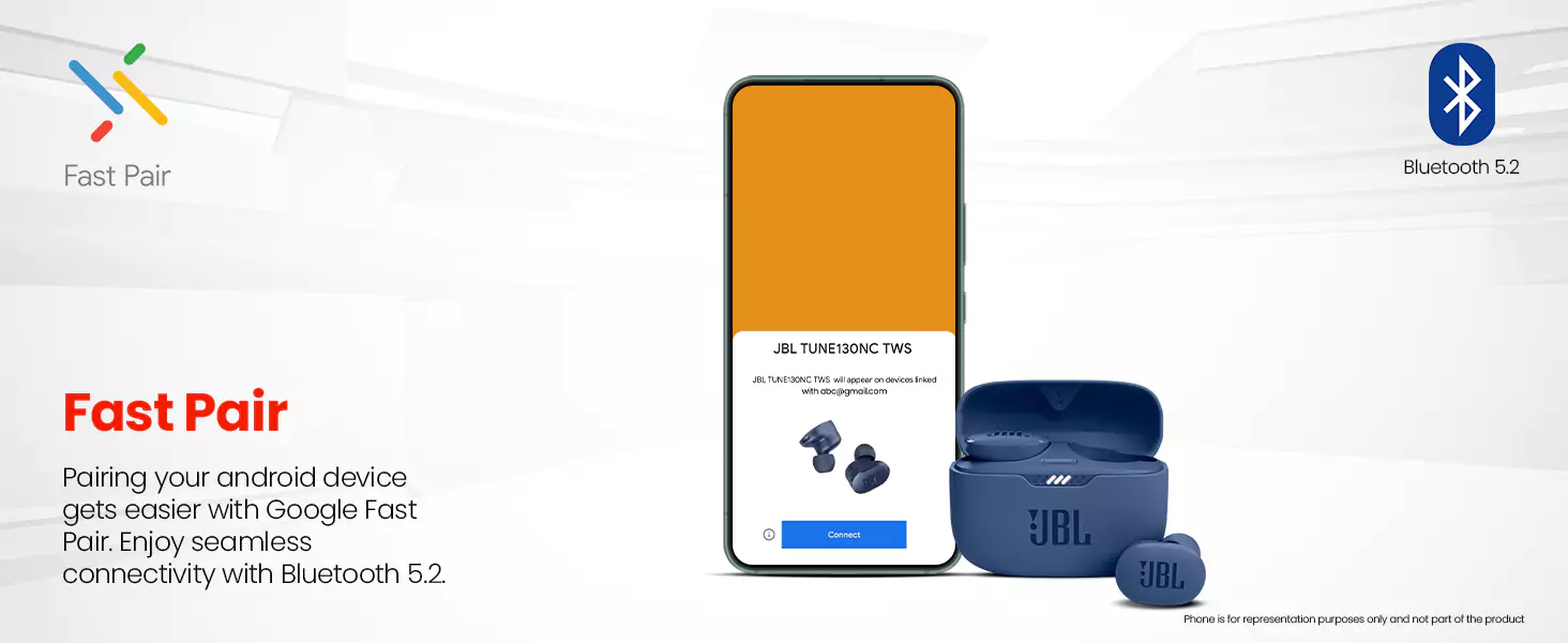zopic JBL Tune 130NC Earbuds TWS, Active Noise Cancellation Earbuds Upto 40dB, APP - Adjust EQ for Extra Bass, Massive 40Hrs Playtime, Legendary Sound, 4 Mics for Clear Calls, Bluetooth 5.2
