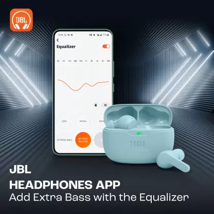 zopic JBL Wave Beam in-Ear Earbuds (TWS) with Mic, App for Customized Extra Bass EQ, 32 Hours Battery and Quick Charge, IP54 Water & Dust Resistance, Ambient Aware & Talk-Thru, Google FastPair