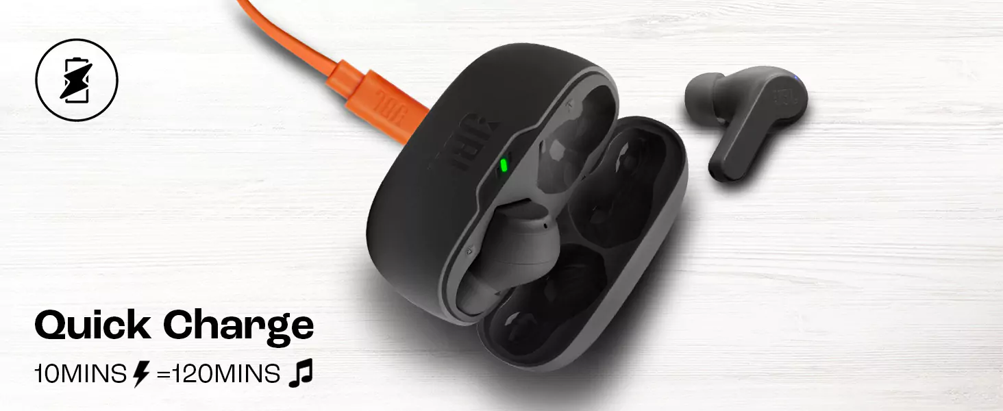 zopic JBL Wave Beam in-Ear Earbuds (TWS) with Mic, App for Customized Extra Bass EQ, 32 Hours Battery and Quick Charge, IP54 Water & Dust Resistance, Ambient Aware & Talk-Thru, Google FastPair