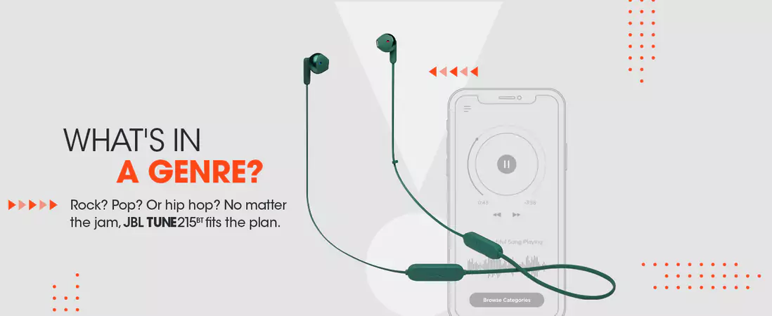 Zopic JBL Tune 215BT in Ear Bluetooth Wireless Neckband 16 Hours Playtime with Quick Charge, Earphones with Mic, 12.5mm Premium Earbuds with Pure Bass, BT 5.0, Dual Pairing, Type C & Voice Assistant Support