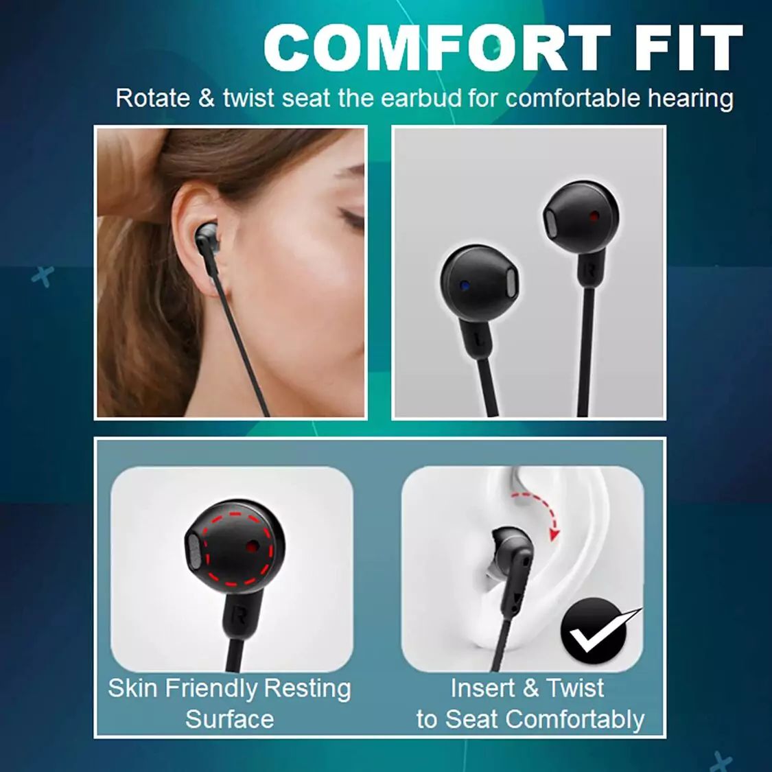 Zopic JBL Tune 215BT in Ear Bluetooth Wireless Neckband 16 Hours Playtime with Quick Charge, Earphones with Mic, 12.5mm Premium Earbuds with Pure Bass, BT 5.0, Dual Pairing, Type C & Voice Assistant Support