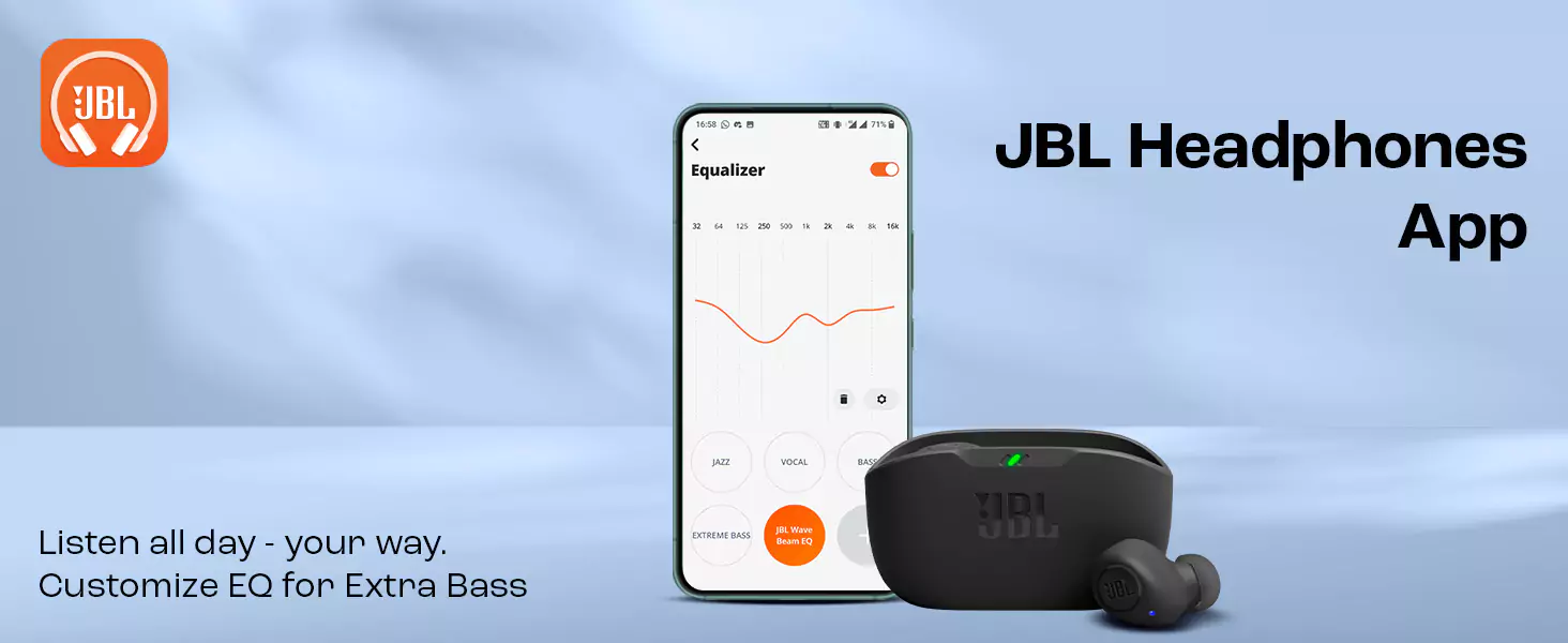 zopic JBL Wave Buds in-Ear Earbuds black color (TWS) with Mic, App for Customized Extra Bass EQ, 32 Hours Battery and Quick Charge, IP54 Water & Dust Resistance, Ambient Aware & Talk-Thru, Google Fast Pair