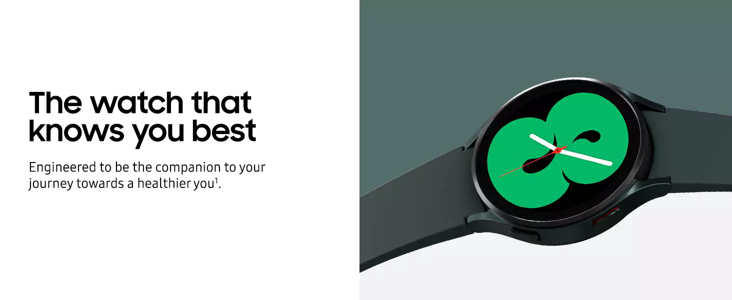 zopic Samsung Galaxy Watch 4 Smartwatch Bluetooth Calling 44mm Only compatible with Android Smartphones (Runs on Wear OS Powered by Samsung) Bioelectrical Impedance Analysis Sensor for Body Composition Analysis, Optical Heart Rate Sensor. Health Monitoring features such as Advanced Sleep Analysis & Women's Health. Enhanced Fitness tracking lets you track 90+ workouts; Enriched App availability and connectivity with Wear OS, Powered by Samsung. Typical Usage Time (Hours): up to 40 Hours. Connectivity Technology: Usb; Item Type Name: Smart Watch; Included Components: ‎Galaxy Watch::Watch Strap::Wireless Charger::Quick Start Quide