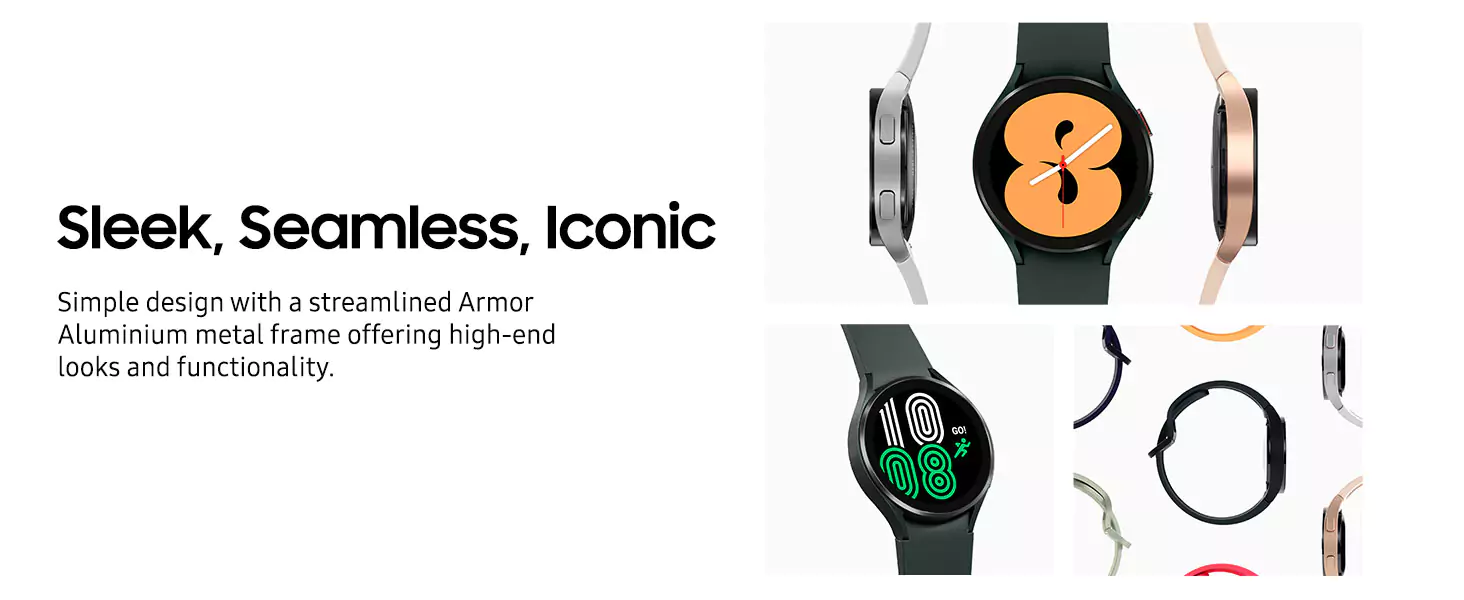 zopic Samsung Galaxy Watch 4 Smartwatch Bluetooth Calling 44mm Only compatible with Android Smartphones (Runs on Wear OS Powered by Samsung) Bioelectrical Impedance Analysis Sensor for Body Composition Analysis, Optical Heart Rate Sensor. Health Monitoring features such as Advanced Sleep Analysis & Women's Health. Enhanced Fitness tracking lets you track 90+ workouts; Enriched App availability and connectivity with Wear OS, Powered by Samsung. Typical Usage Time (Hours): up to 40 Hours. Connectivity Technology: Usb; Item Type Name: Smart Watch; Included Components: ‎Galaxy Watch::Watch Strap::Wireless Charger::Quick Start Quide