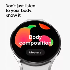 Samsung Galaxy Watch 4 Smartwatch Bluetooth* Calling (44mm) (Green Color) Bioelectrical Analysis Sensor for Body, Optical Heart Rate Sensor. Health Monitoring features,Advanced Sleep Analysis,Women’s Health. Fitness tracking 90+ workouts