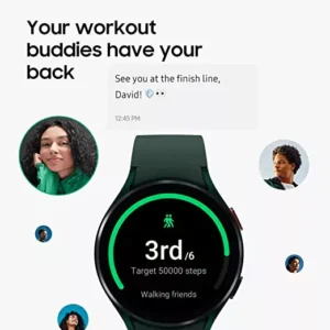 Samsung Galaxy Watch 4 Smartwatch Bluetooth* Calling (44mm) (Silver Color) Bioelectrical Analysis Sensor for Body, Optical Heart Rate Sensor. Health Monitoring features,Advanced Sleep Analysis,Women’s Health. Fitness tracking 90+ workouts