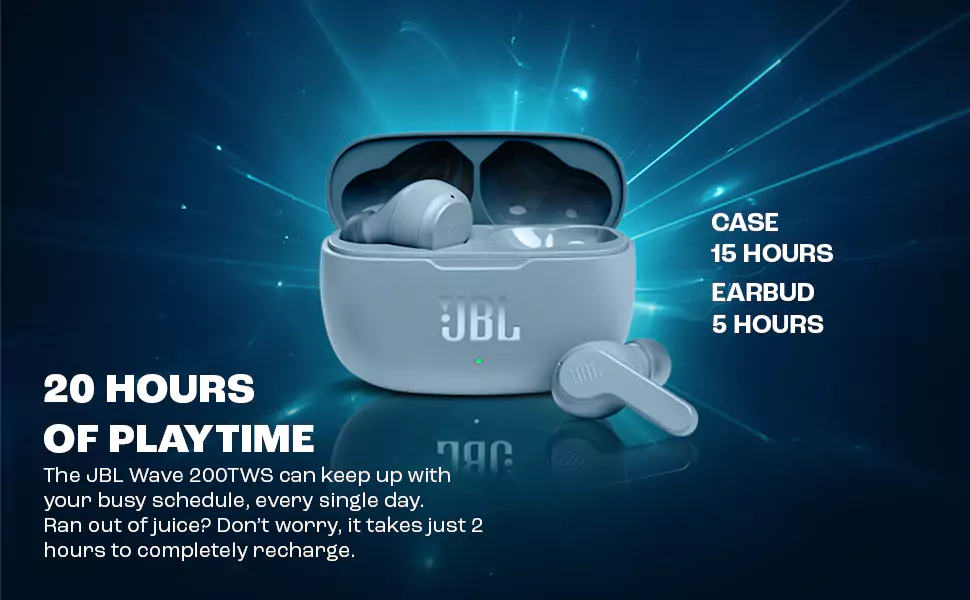 zopic JBL Wave 200 True Wireless In Ear Earbuds with Mic, 20 Hours Playtime, Deep Bass Sound, Dual Connect Technology, Quick Charge, Comfort Fit Ergonomic Design, Voice Assistant Support for Mobiles