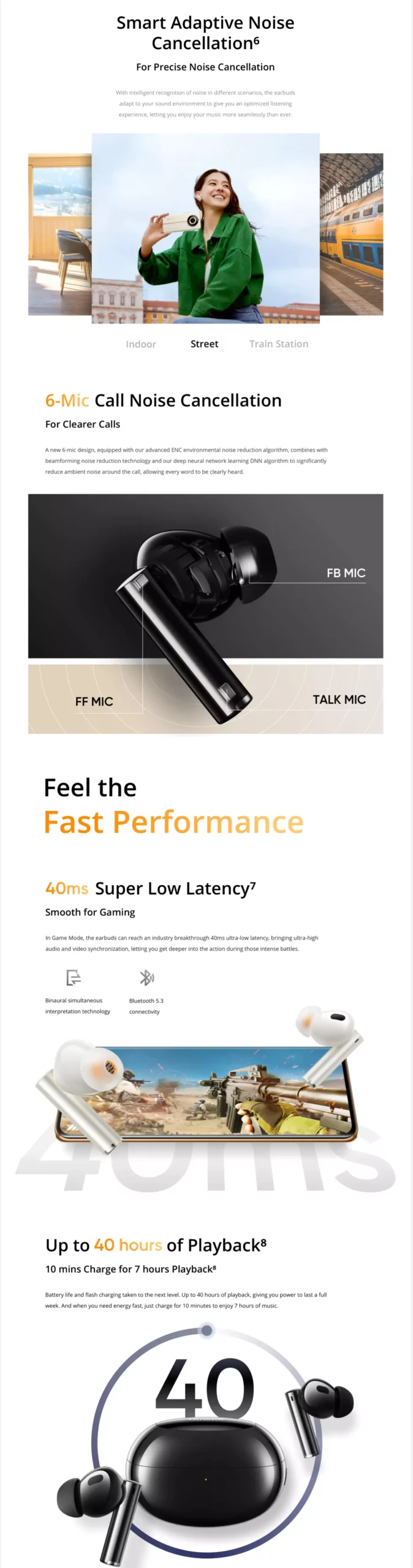 Zopic realme buds air 5 Pro 40 hours playtime, personalized audio algorithm, 50dB active noise cancellation, realboost dual drivers, 40ms super low latency, 4000Hz ultra wide band (2)