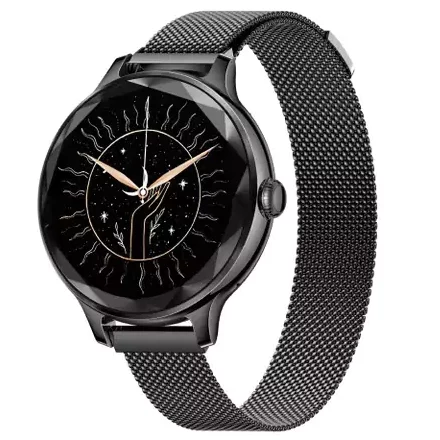 zopic Noisefit noise Diva Smartwatch for female woman girls black link color 4-day long battery life Diamond Cut dial, Glossy Metallic Finish, AMOLED Display, Options, Female Cycle Tracker Smart (4)