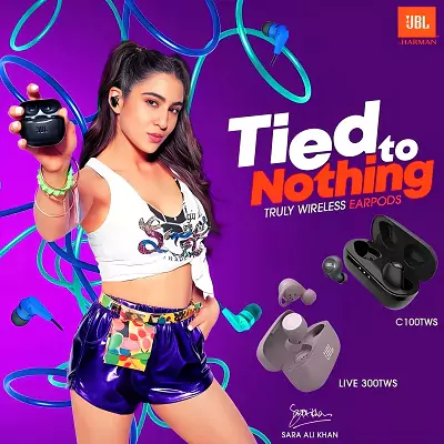 zopic jbl earbuds white black red blue color tune 230NC wave 200 tune 130nc wave beam endurance sara ali khan noise cancellation fast charging long battery banner 4i4r