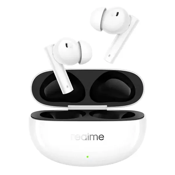 zopic realme buds air 5 Earbuds white color 38 hours of playtime crystal clear calls 50dB active noise cancellation 12.4mm mega titanizing driver dynamic bass boost bluetooth 5.3 (1)