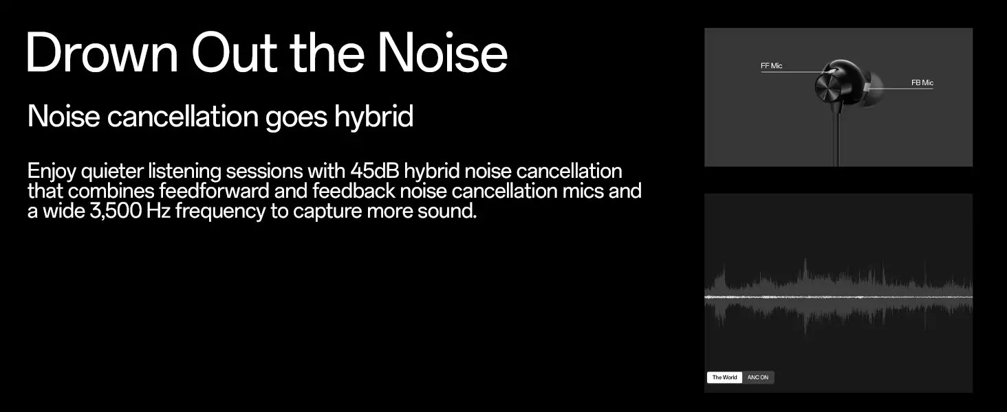 zopic OnePlus Bullets Wireless Z2 ANC Neckband Bluetooth in Ear Earphones with Mic, 28 Hours Battery, 45dB Hybrid ANC, Bombastic Bass, 12.4 mm Drivers, 10 Mins Charge, 20 Hrs Music