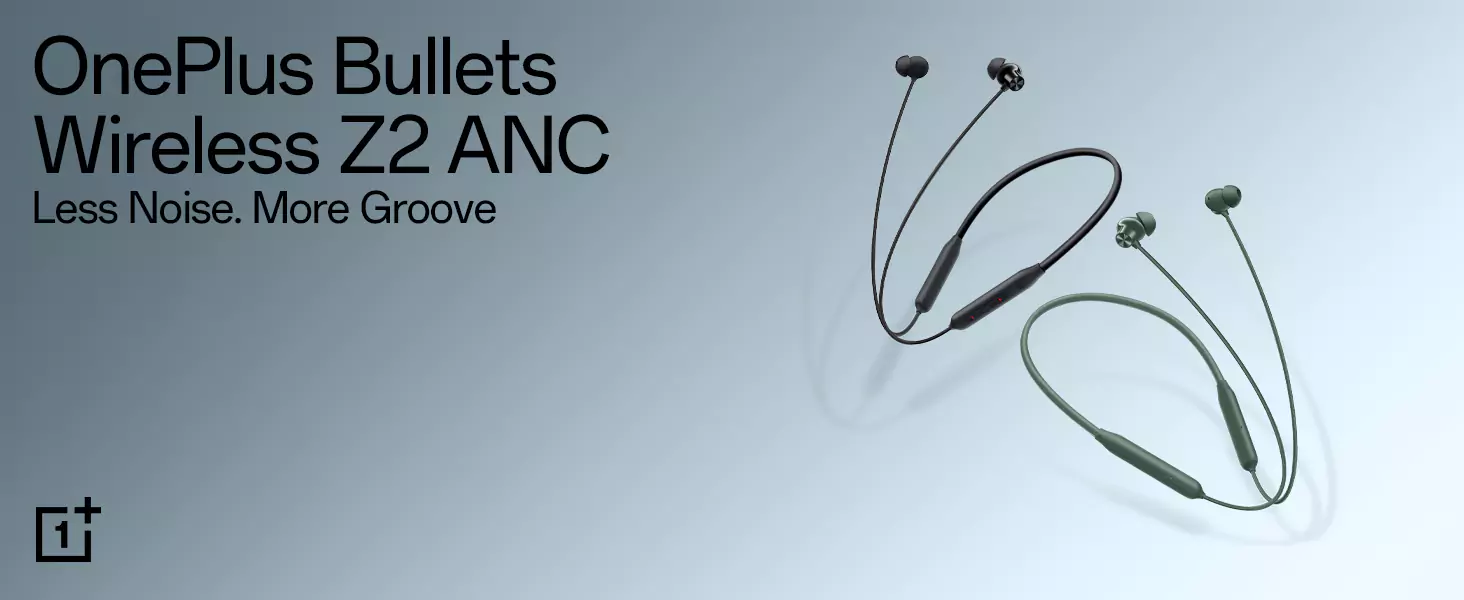 zopic OnePlus Bullets Wireless Z2 ANC Neckband Bluetooth in Ear Earphones with Mic, 28 Hours Battery, 45dB Hybrid ANC, Bombastic Bass, 12.4 mm Drivers, 10 Mins Charge, 20 Hrs Music
