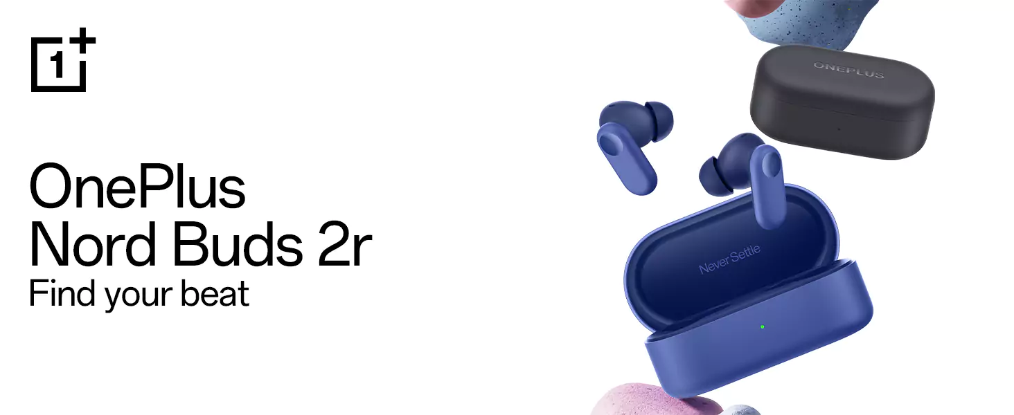 zopic OnePlus Nord Buds 2r Earbuds True Wireless in Ear Earphones with Mic, 12.4mm Drivers, PlaybackUpto 38hr case, 4-Mic Design, IP55 Rating