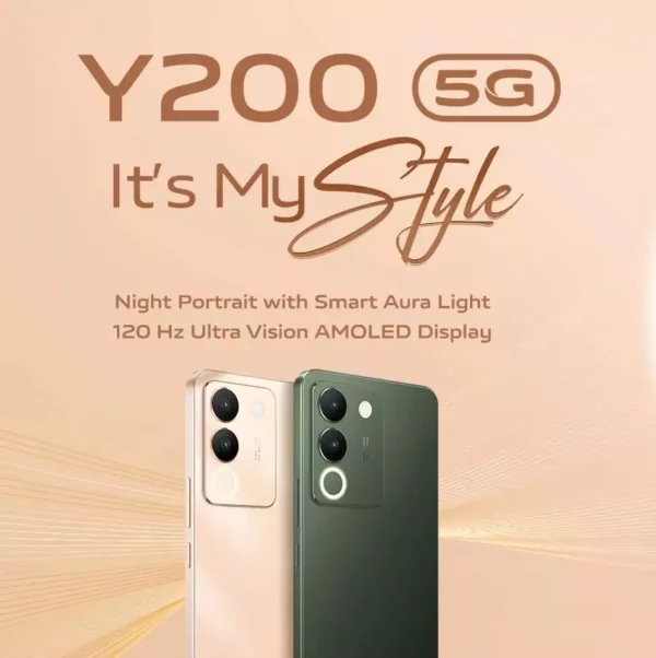 zopic Vivo Y200 5G 8GB RAM, 128GB Storage, Dual 64MP+2MP Rear Camera, 16MP Selfie Camera, FHD+AMOLED Display 16.94 cm (6.67 inch), 120Hz refresh rate, SDM Processor 4 Gen 1