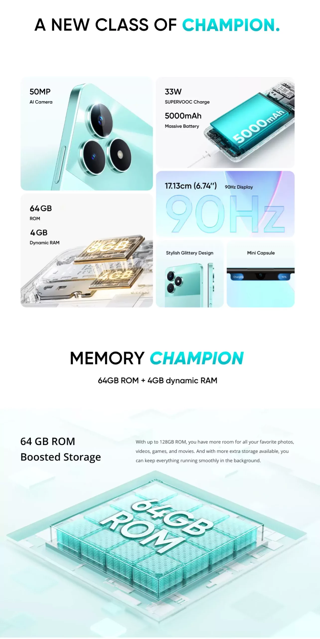 zopic realme C51 Smartphone 4GB RAM, 64GB Storage, Display 17.12 cm (6.74 inch) HD LCD, 50MP + 0.08MP, 5MP Front Camera, 5000mAh Battery & Fast Charging Mobile