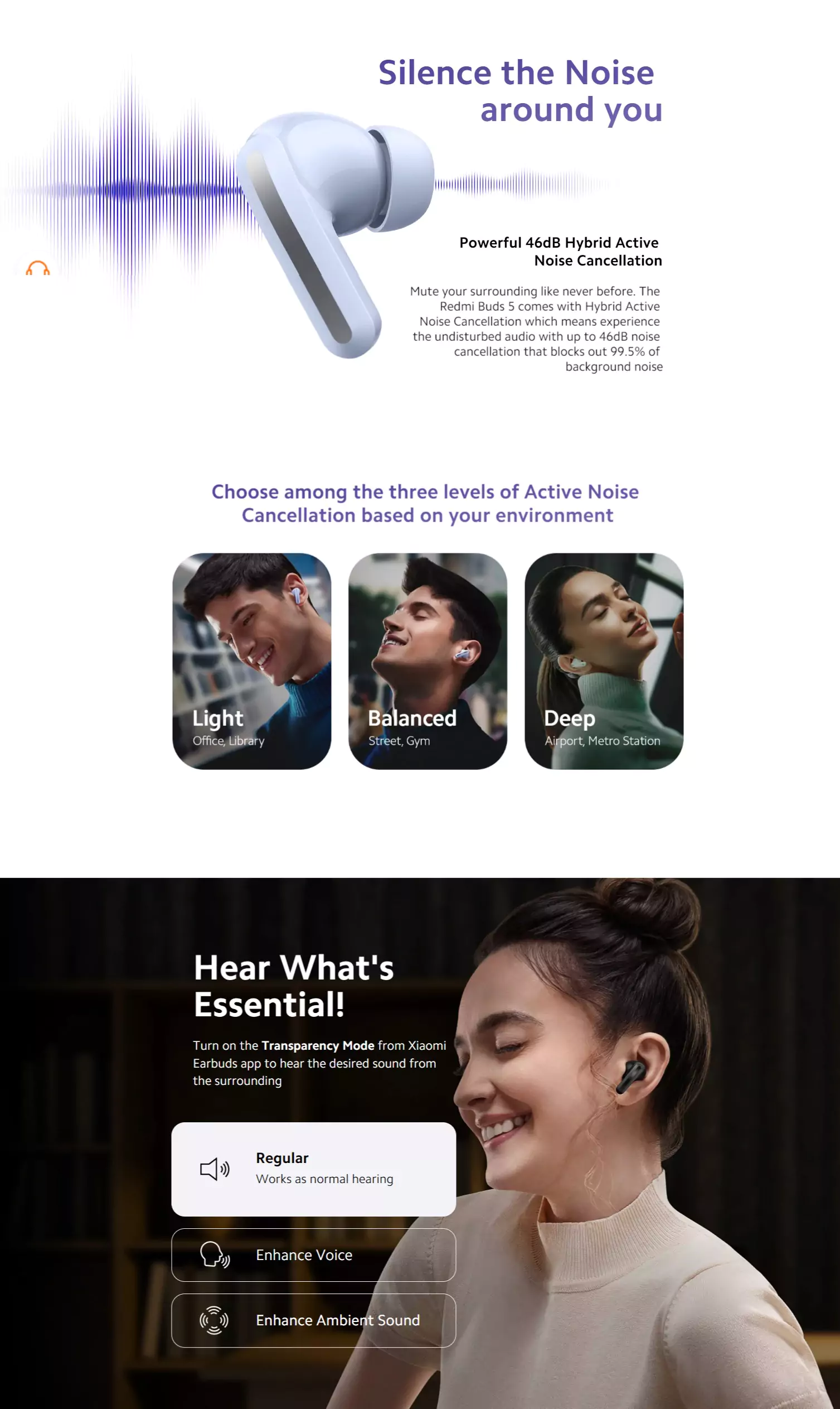 zopic Redmi Buds 5 Truly Wireless Bluetooth Ear Buds (TWS) with Upto 46dB Hybrid Noise Cancellation, Dual-Mic AI Call Enhancement,10mins for 4Hours Fast Charging with Upto 38Hrs Playback