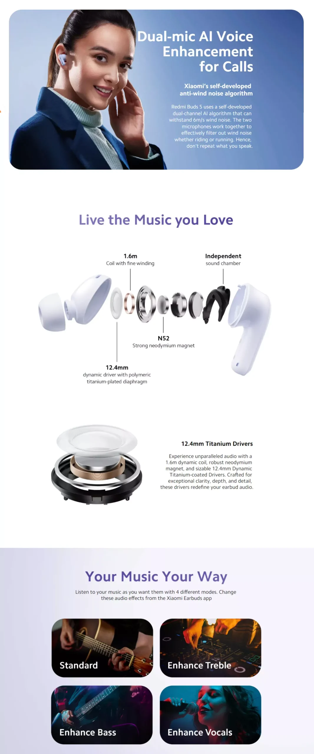 zopic Redmi Buds 5 Truly Wireless Bluetooth Ear Buds (TWS) with Upto 46dB Hybrid Noise Cancellation, Dual-Mic AI Call Enhancement,10mins for 4Hours Fast Charging with Upto 38Hrs Playback
