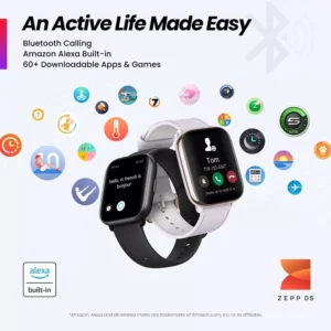 Amazfit Active Smartwatch AI Fitness Exercise Coach, GPS, Bluetooth Calling (Pink Color) & Music, 14 Day Battery, 1.75″ AMOLED Display & Alexa Built-in, Fitness Watch for Android & iPhone