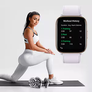 Amazfit Active Smartwatch AI Fitness Exercise Coach, GPS, Bluetooth Calling (Purple Color) & Music, 14 Day Battery, 1.75″ AMOLED Display & Alexa Built-in, Fitness Watch for Android & iPhone