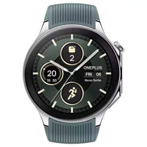zopic OnePlus Watch 2 Smartwatch radiant steel color green color Wear OS 4, Snapdragon W5 Chipset, Upto 100hrs battery life, Bluetooth Calling, 1.43’’ AMOLED Display, Stainless Steel & Sapphire Crystal build, Dual Frequency GPS, 5 ATM, IP68 nwn2