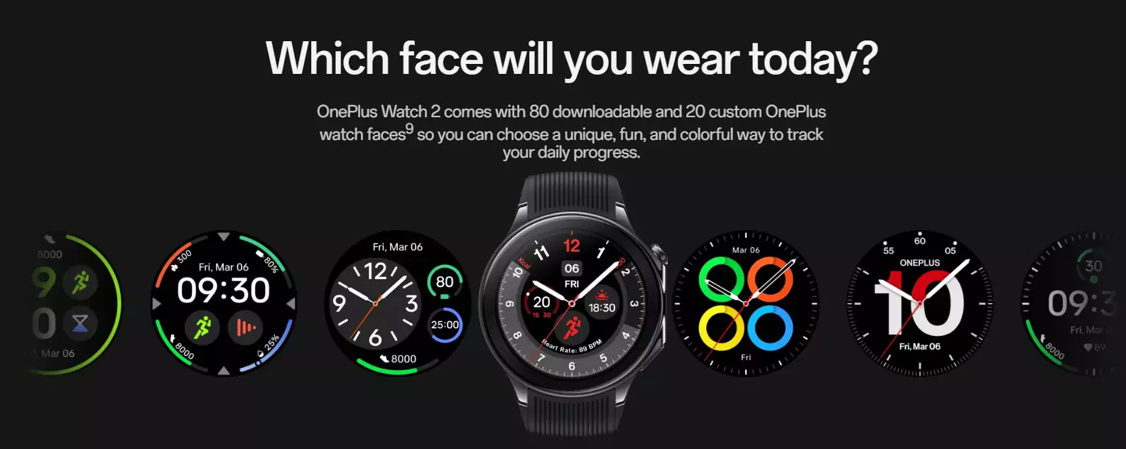 OnePlus Watch 2 Smartwatch Wear OS 4, Snapdragon W5 Chipset, Upto 100hrs battery life, Bluetooth Calling, 1.43’’ AMOLED Display, Stainless Steel & Sapphire Crystal build, Dual Frequency GPS, 5 ATM, IP68